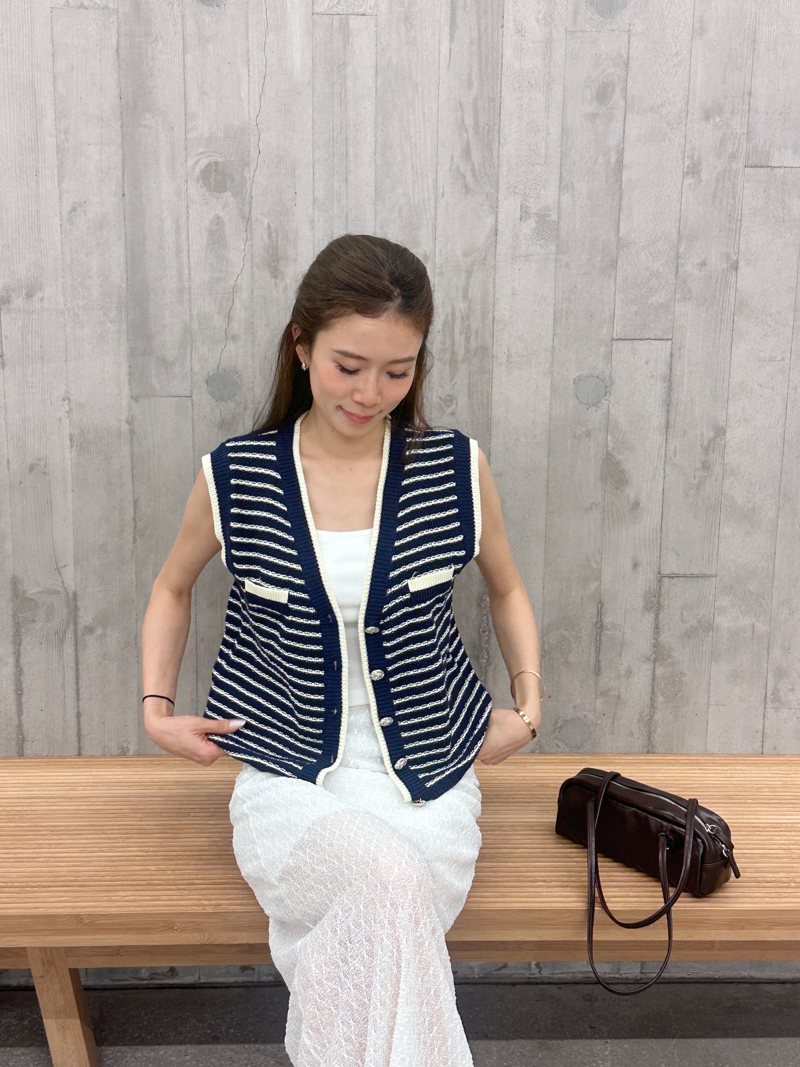 Striped Knitted Vest