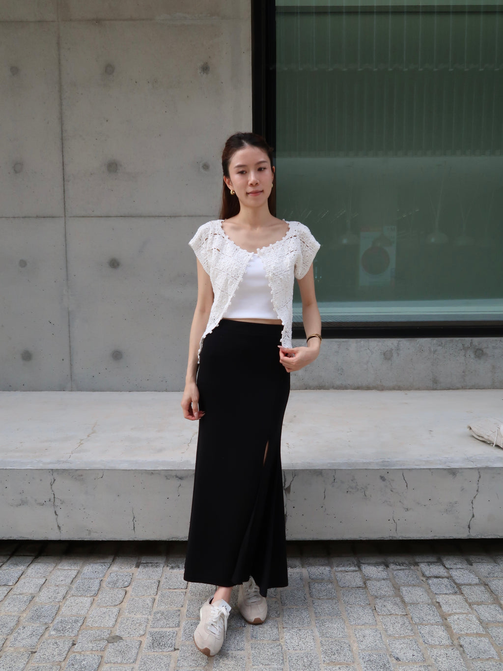 Flowery Knitted T Shirt
