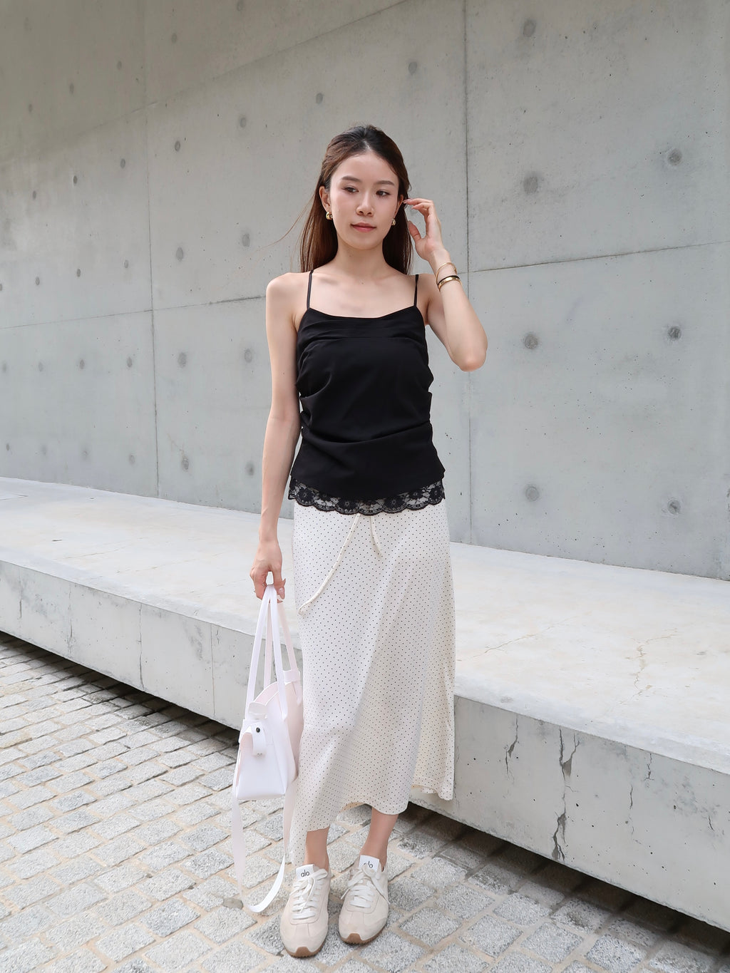 Dotted Cotton Maxi Dress