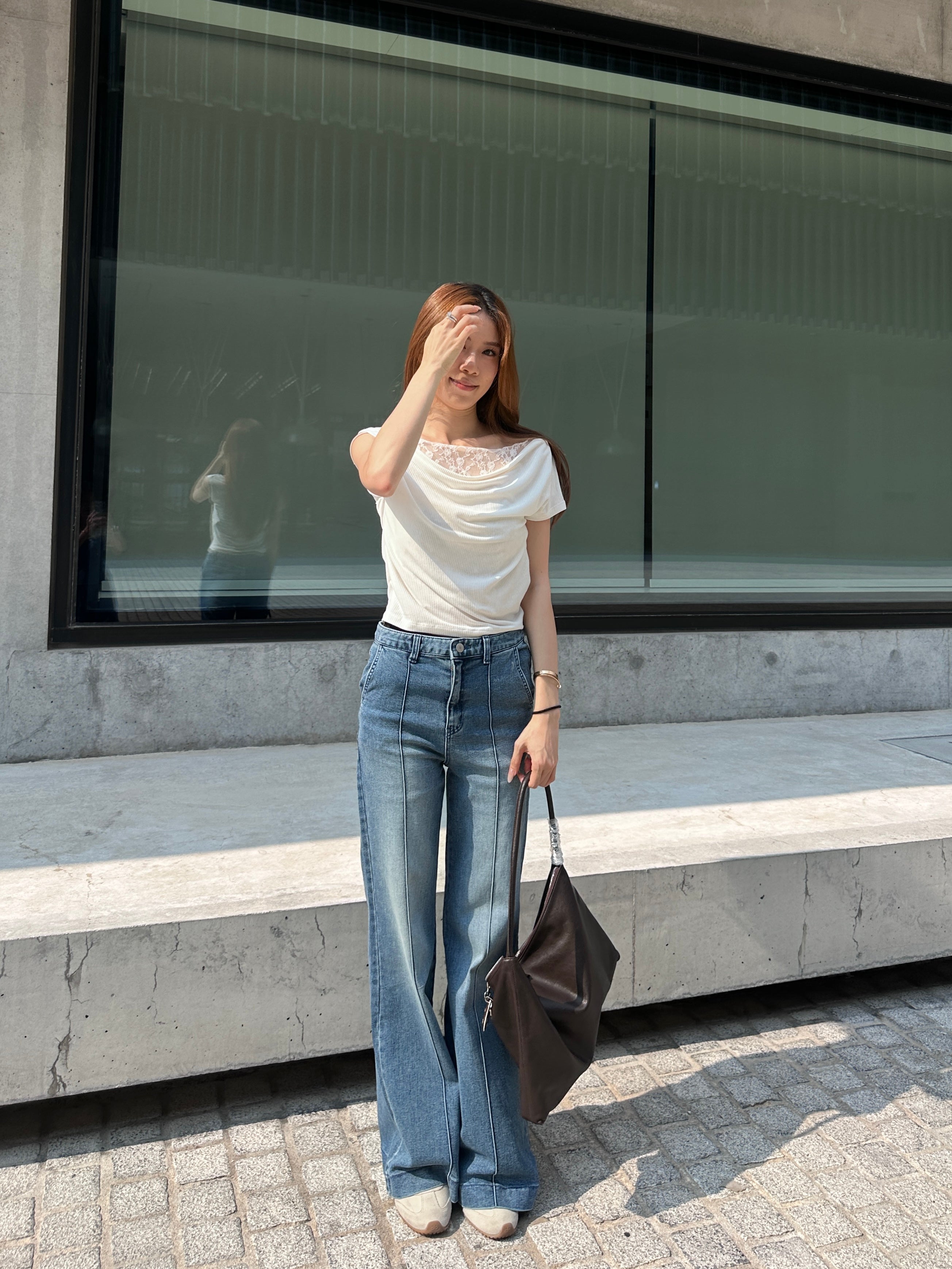 Half Lace Short T Top