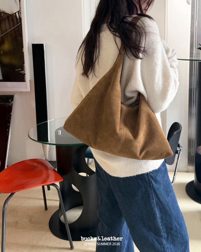 Real Leather Triangle Zipped Bag