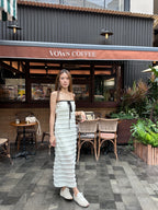 Off Shoulder Ruffles Maxi Dress
