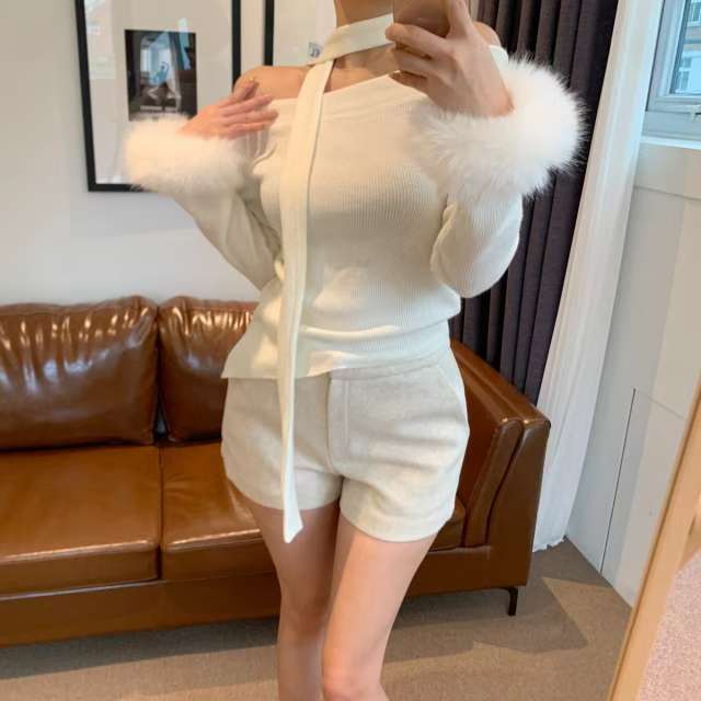 Fluffy Sleeves Long Sleeves Top