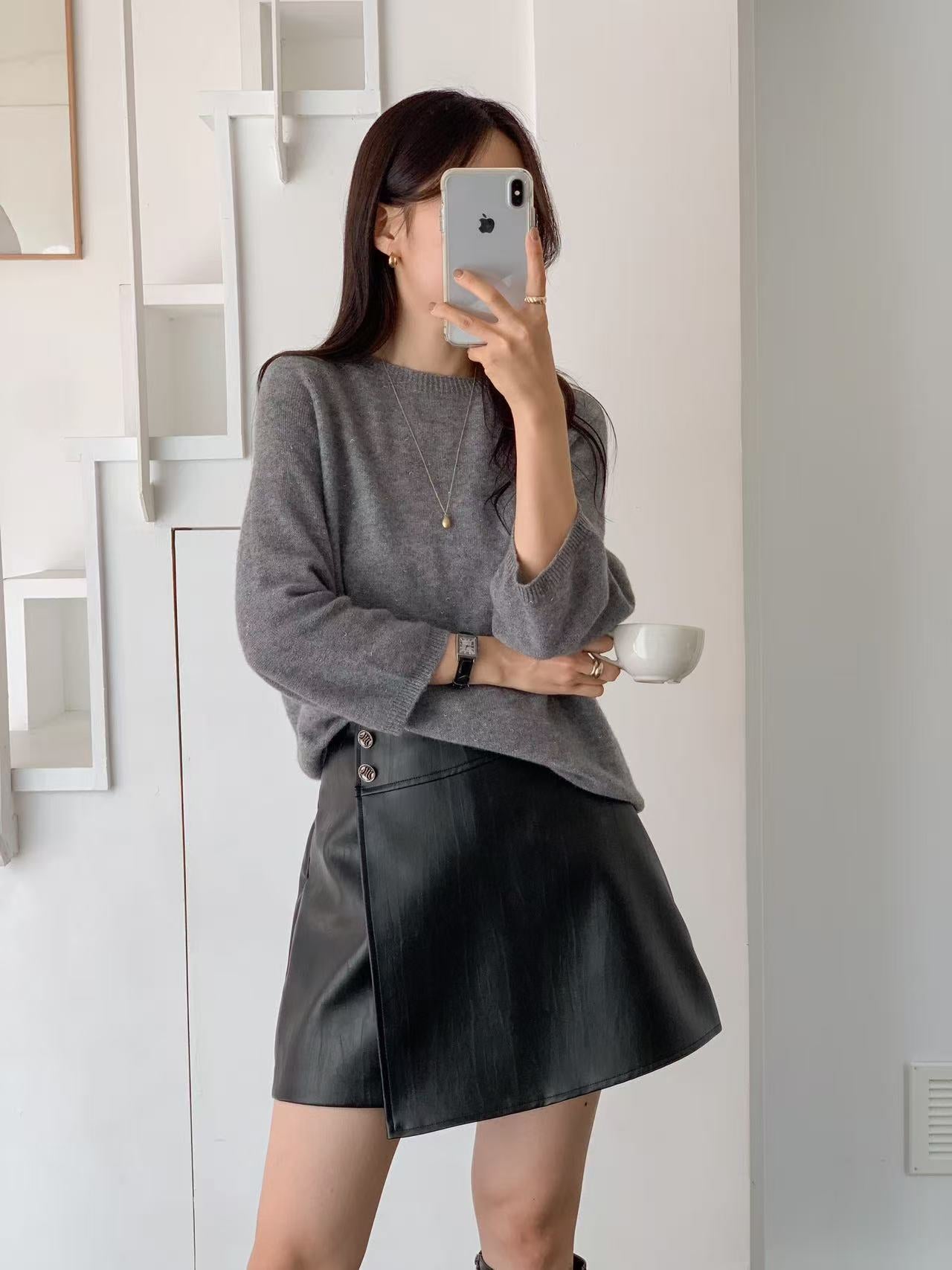 Leather Skirt Shorts