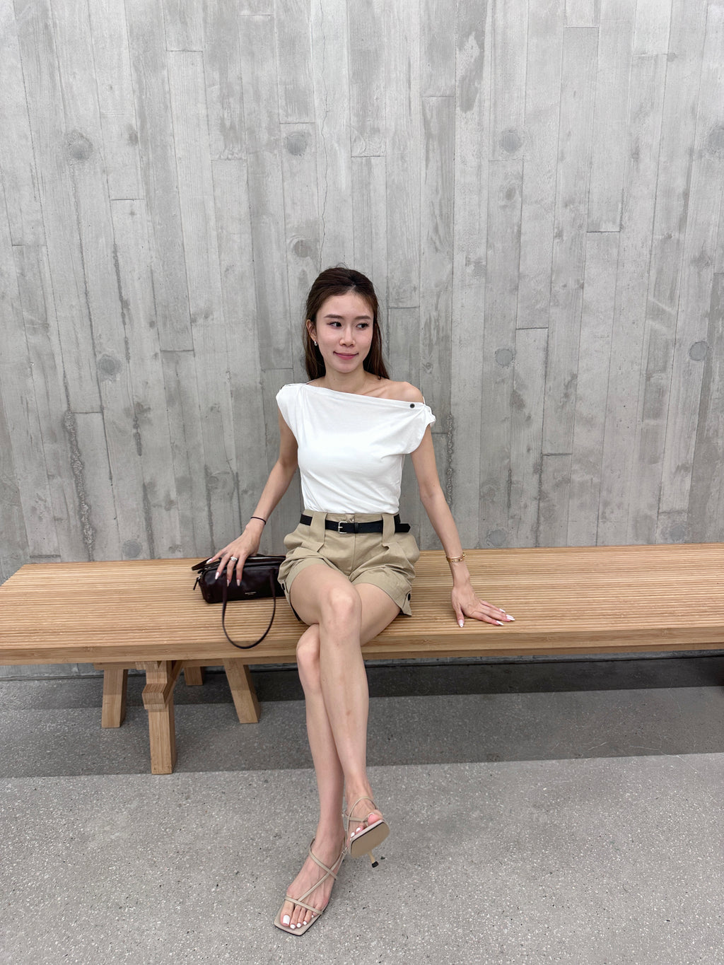 Button on Shoulder T Top