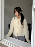 Round Neck Knit Cardigan