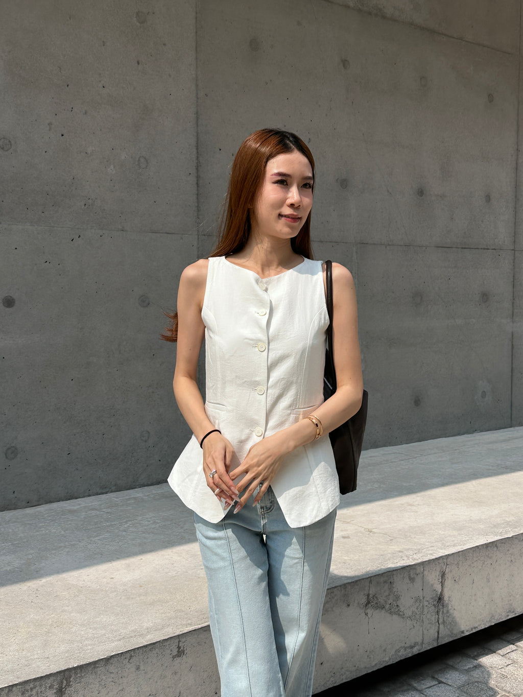 Lined Wide Leg Denim Jeans