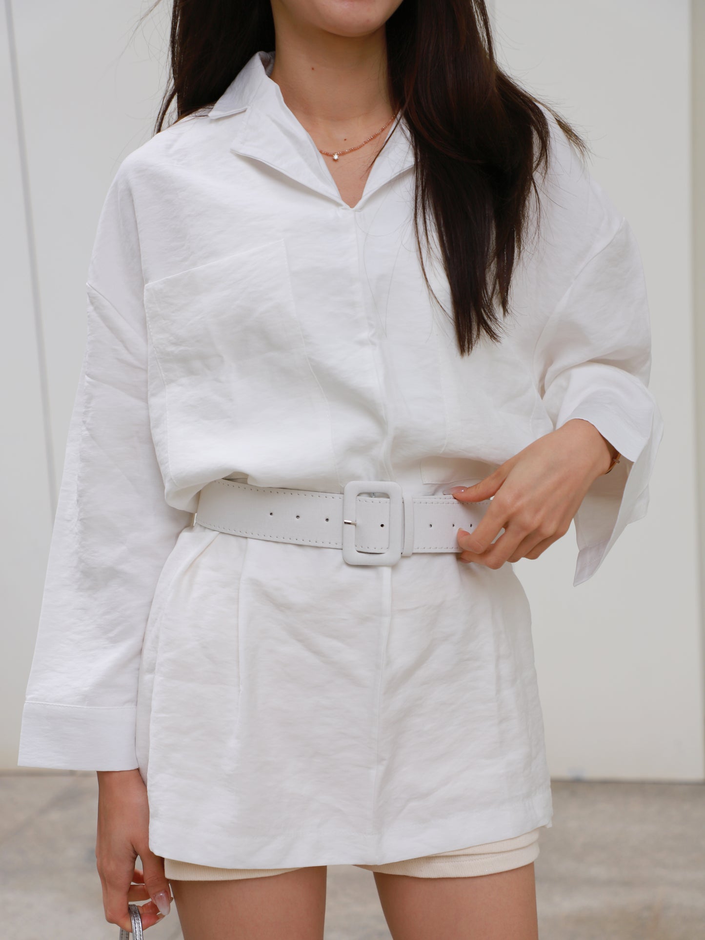 Oversized Grace Shirt Top with belt