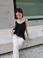 Lace Slide Cut Tank Top