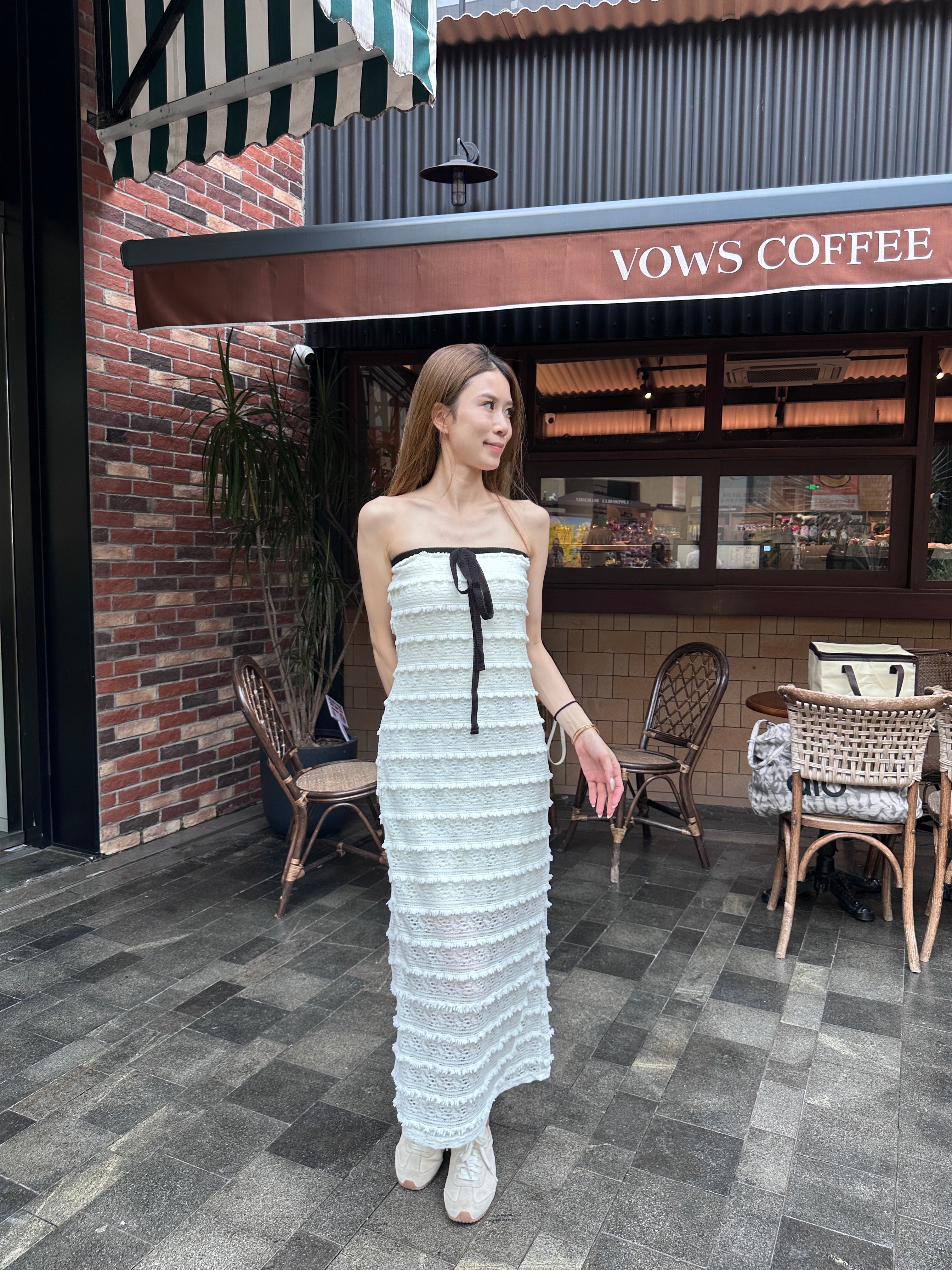 Off Shoulder Ruffles Maxi Dress