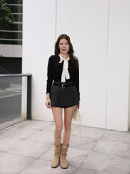 Tied Gold Button Wool Cardigan