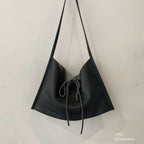 Real Leather Tied Ribbon Shoulder Bag