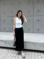Striped See Through Maxi Skirt