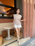 Shoulder Pads Tied Tank Top