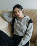 Mix Colour Cropped Hoodie