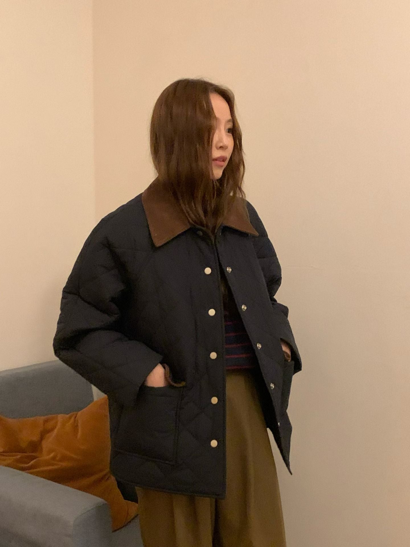 Cotton Collar Neck Jacket