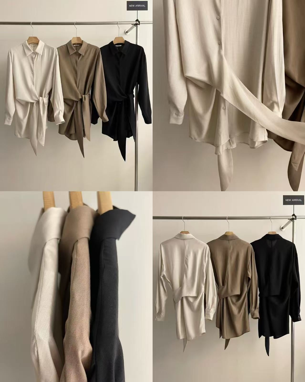 Waist Tie Shirt Blouse