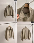 Stand Collar Cropped Jacket