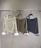 Fluffy Sleeves Long Sleeves Top