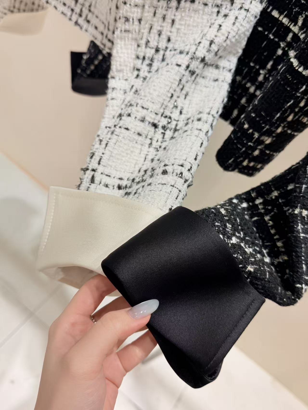 Tweed Silk Sleeves Jacket