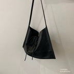 Real Leather Tied Ribbon Shoulder Bag