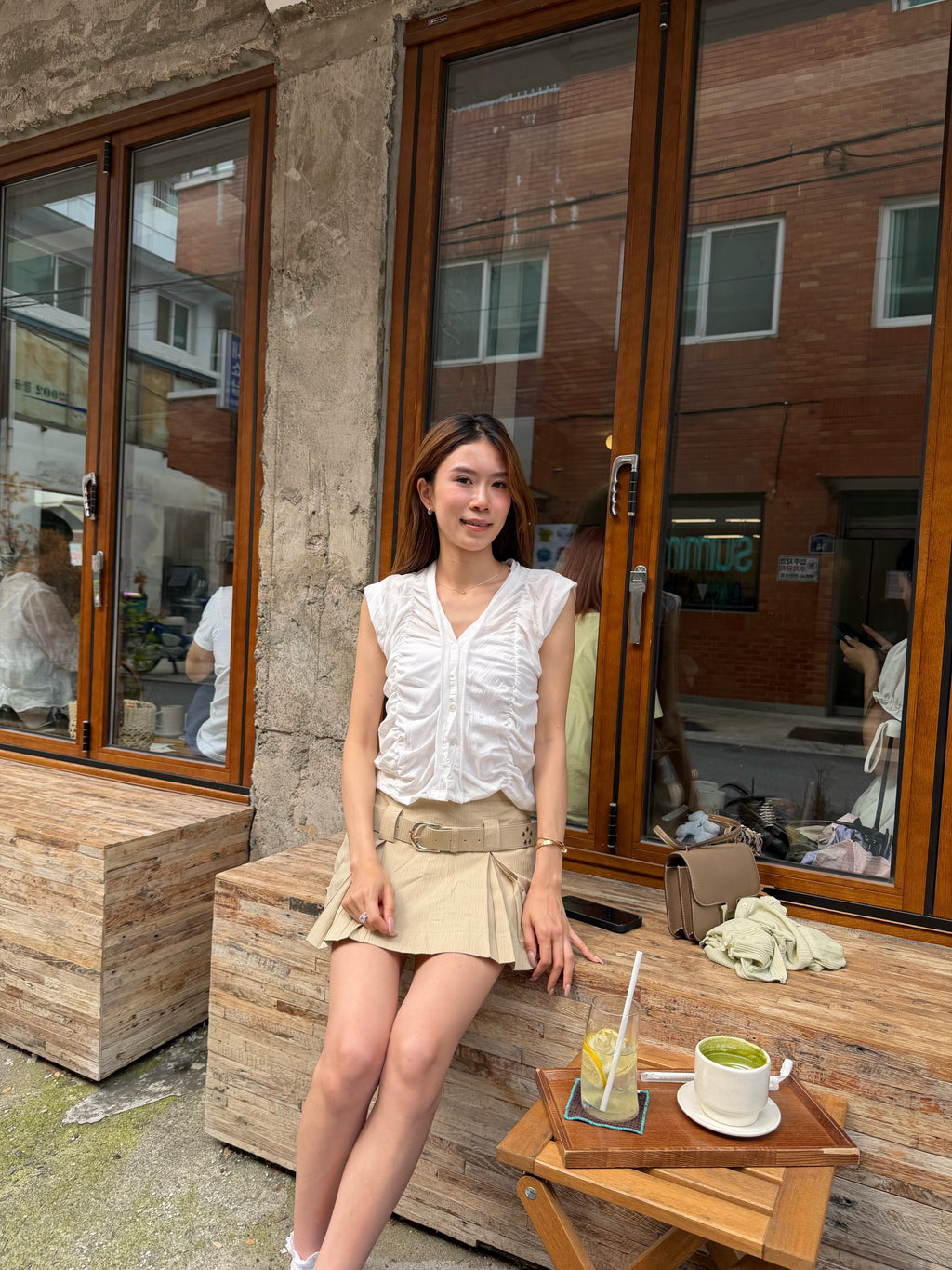 Low Waisted Pleated Skirt
