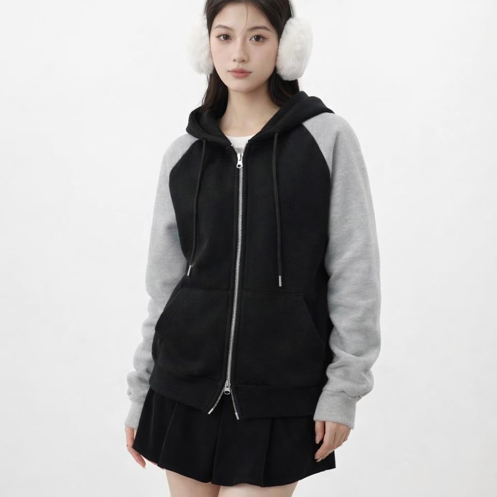 Mix Sleeves Colour Hoodie