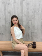 Linen Cross Shoulder Tank Top