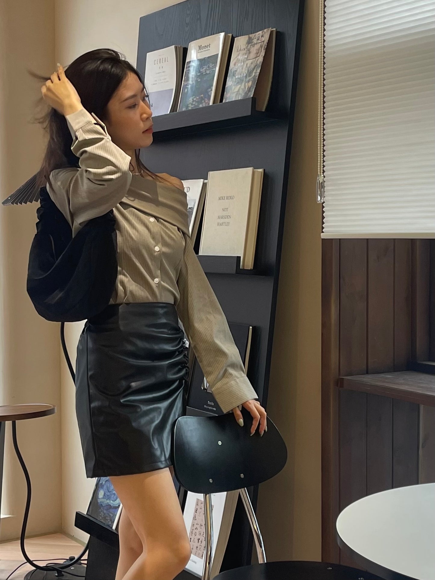 Tied Up Leather Skirt