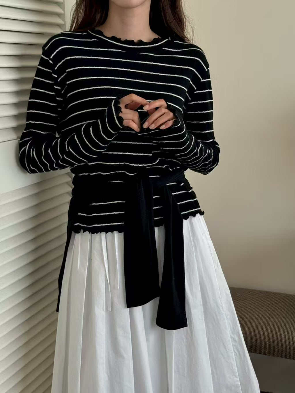 Scallop Stripe Top