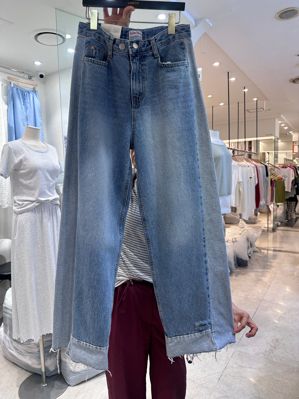 No. 376 Mixed Lined Denim Jeans