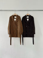 Belted Suede Coat