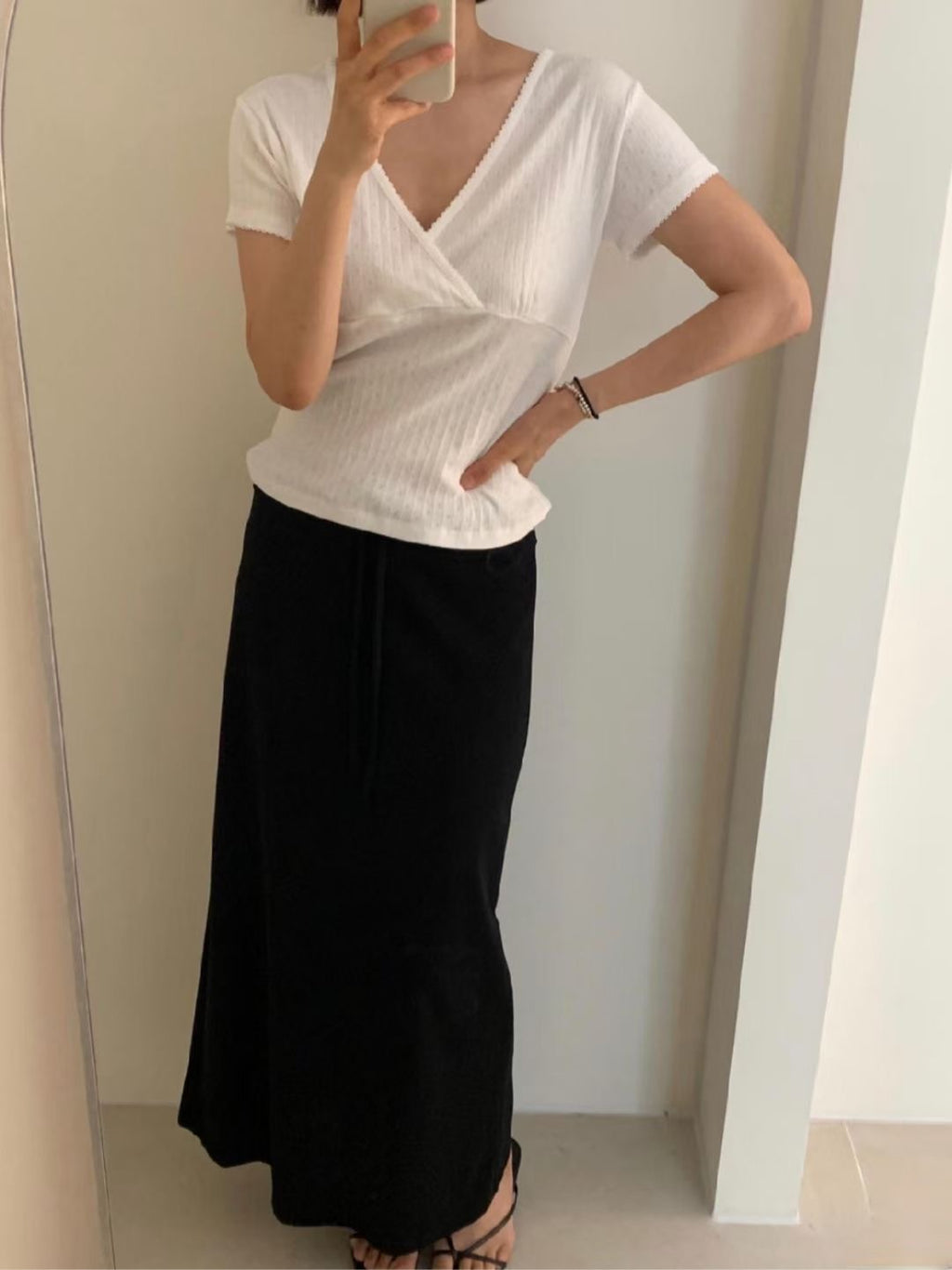V Cross Lace T Top