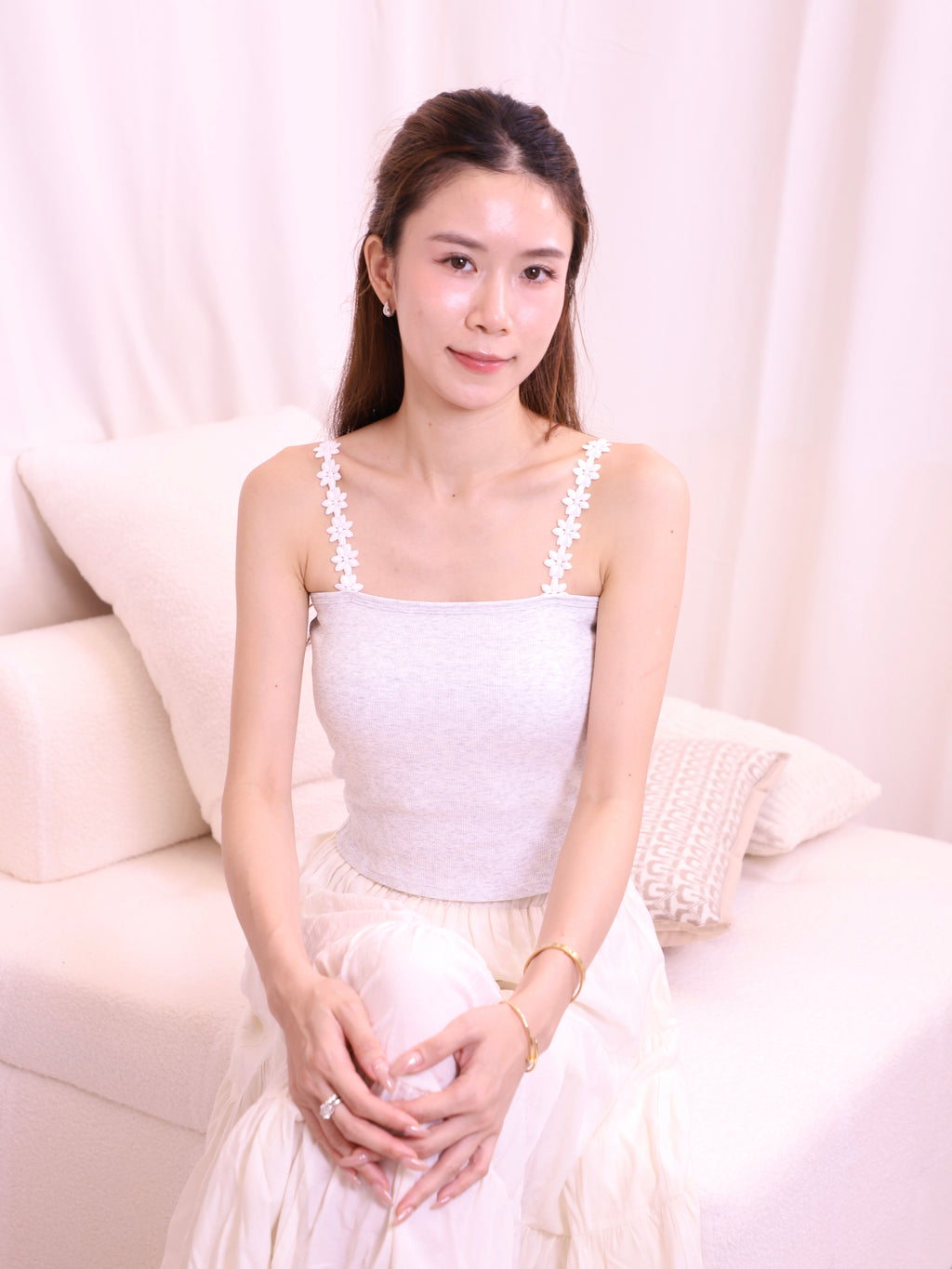 3D Flower Shoulder Bra Top