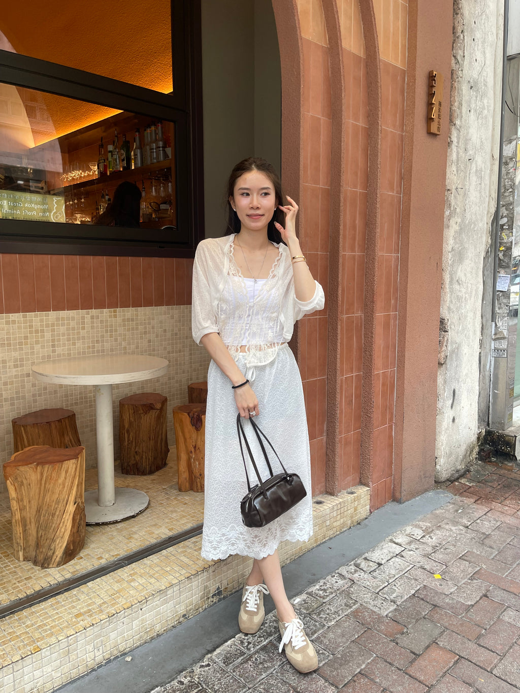 Whole Lace Midi Skirt