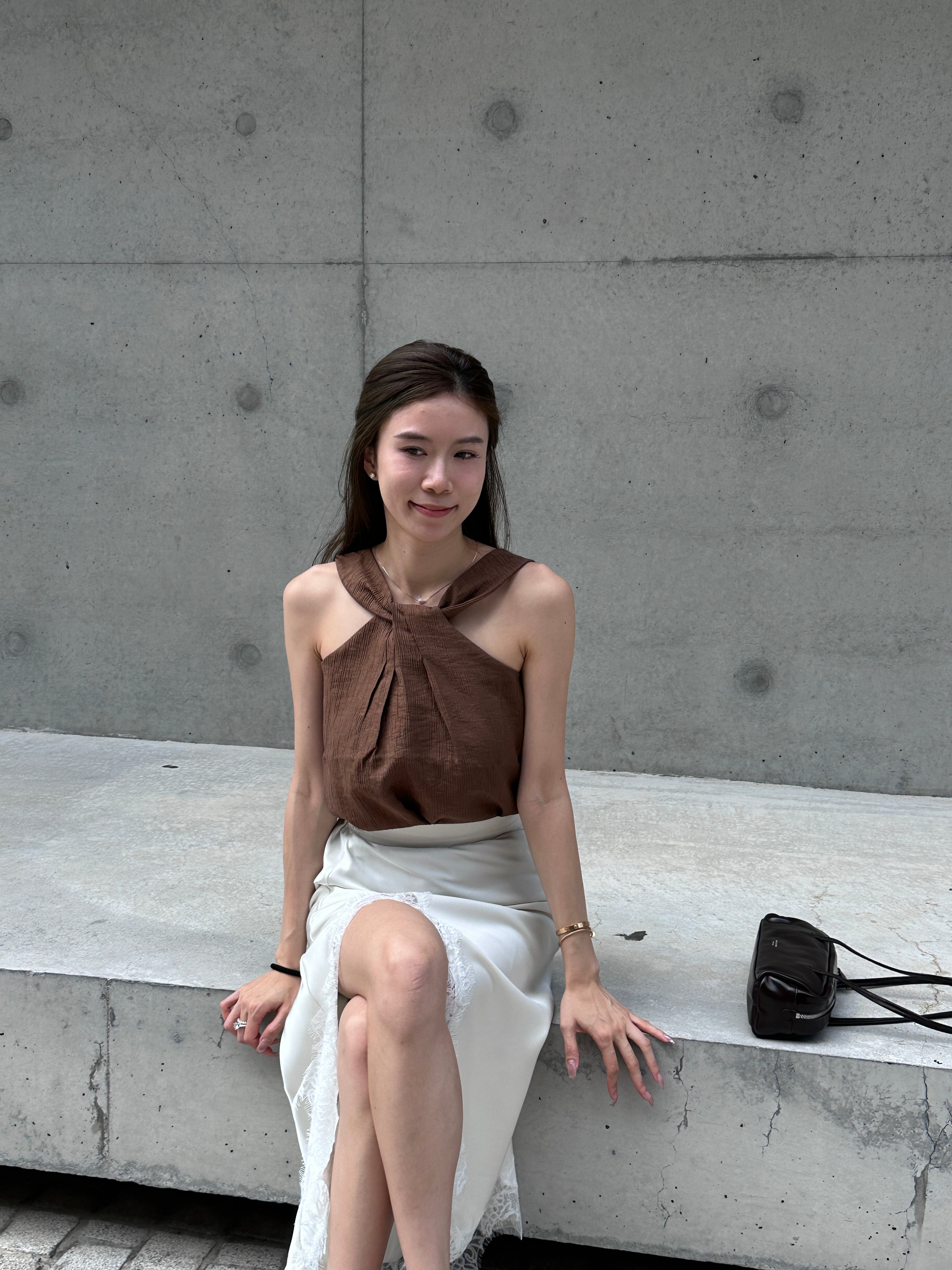 Cross Neck Chiffon Tank Top
