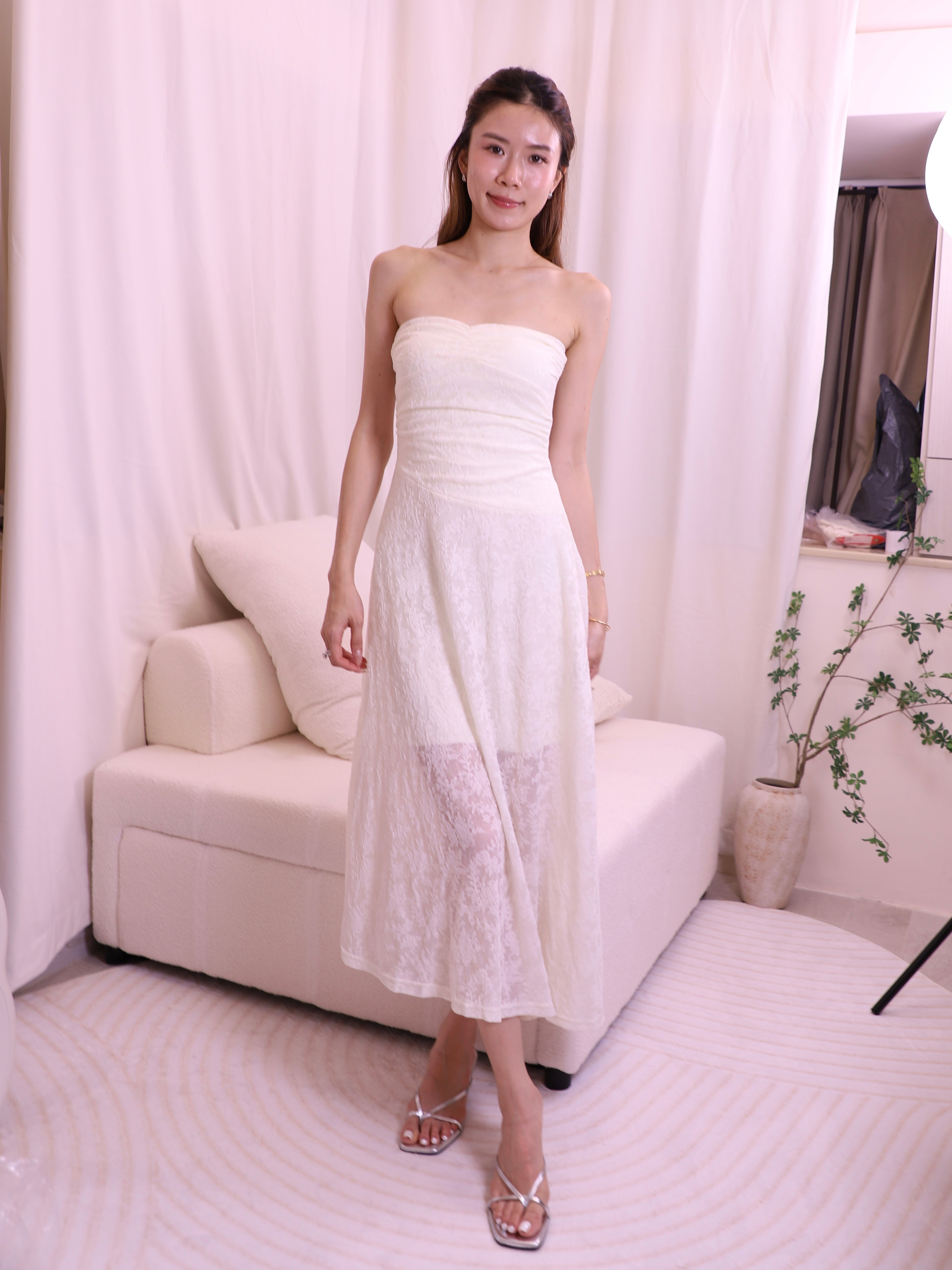 Off Shoulder Lace Maxi Dress