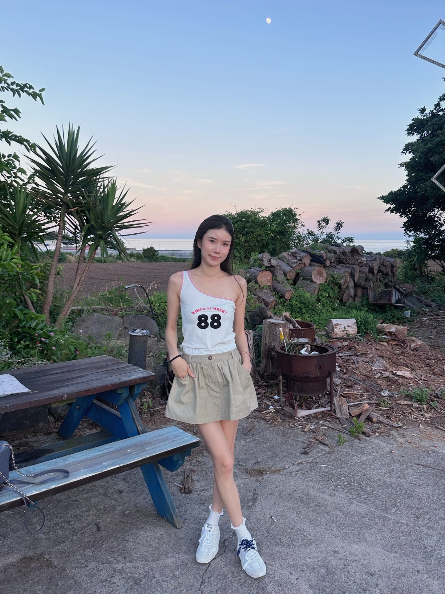 White Layered A Lined Skirt