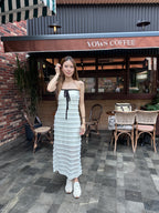 Off Shoulder Ruffles Maxi Dress