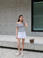 Lace Cross Cotton T Shirt