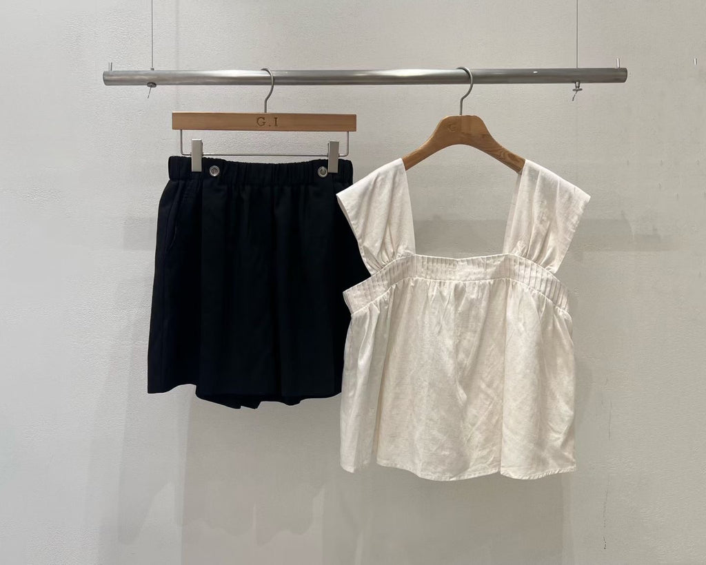 Linen Puffy Tank Top
