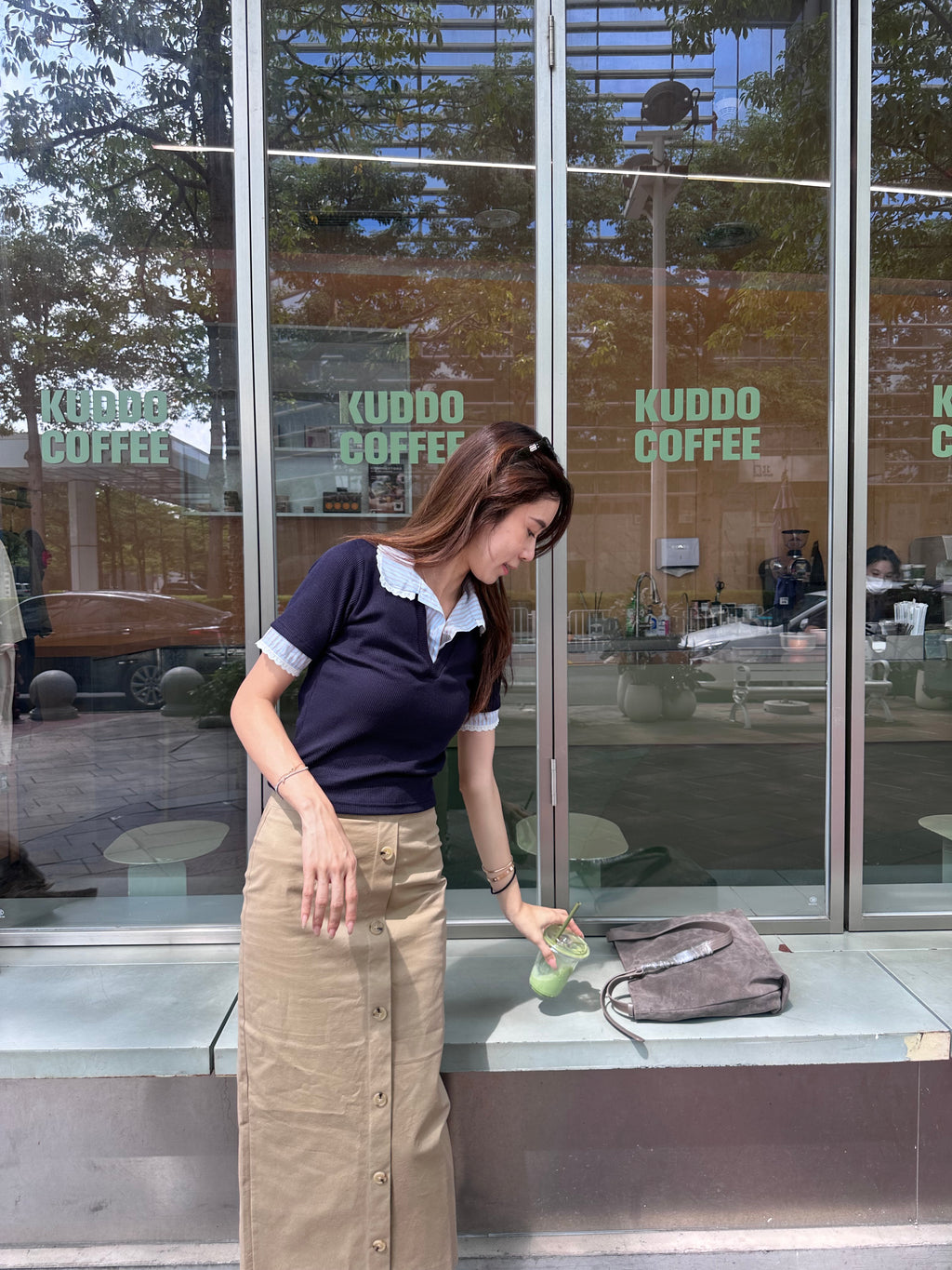 Mix Sleeves V Neck T Top