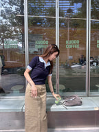 Mix Sleeves V Neck T Top