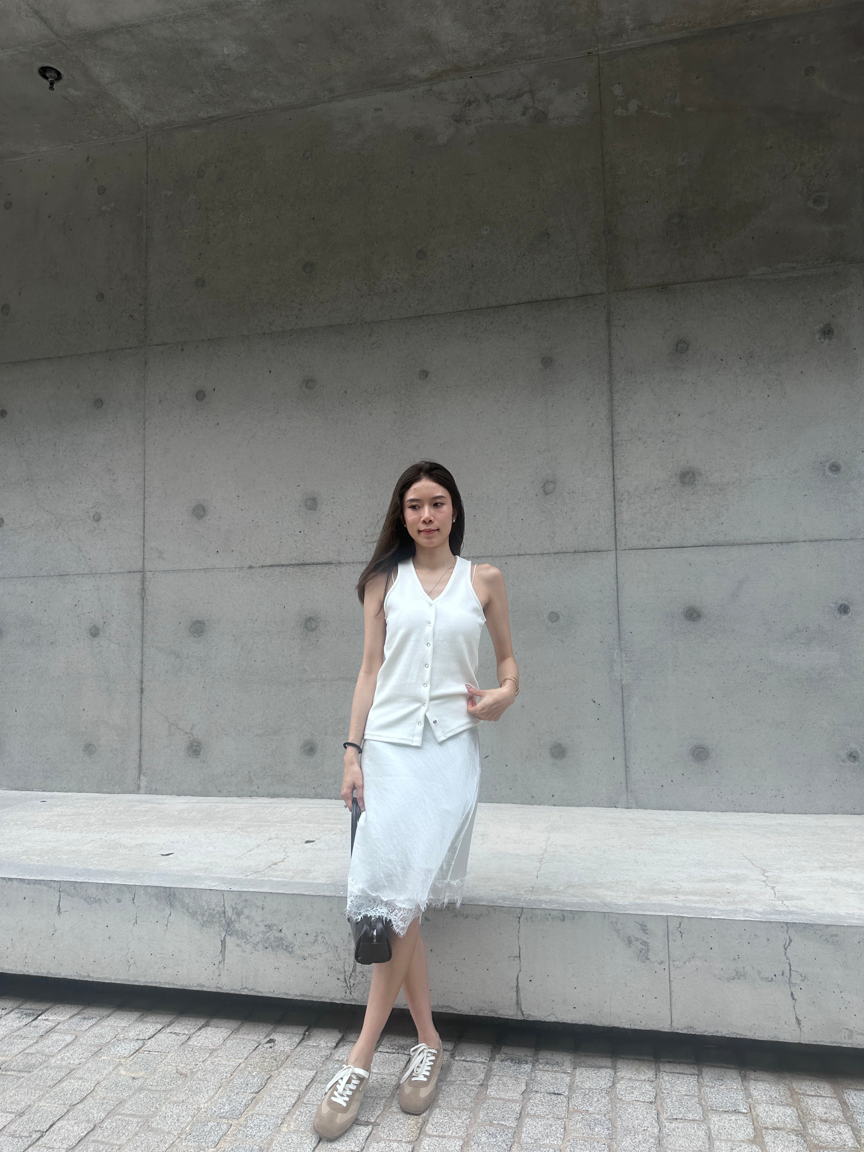 Cotton Button Tank Top