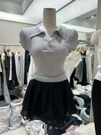 Knitted Polo T Top