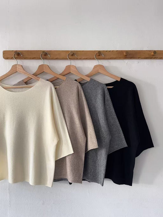 Bat Sleeves Wool Top