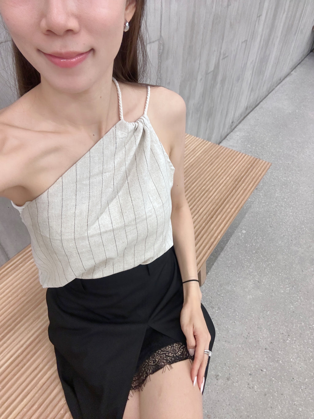 Linen Cross Shoulder Tank Top