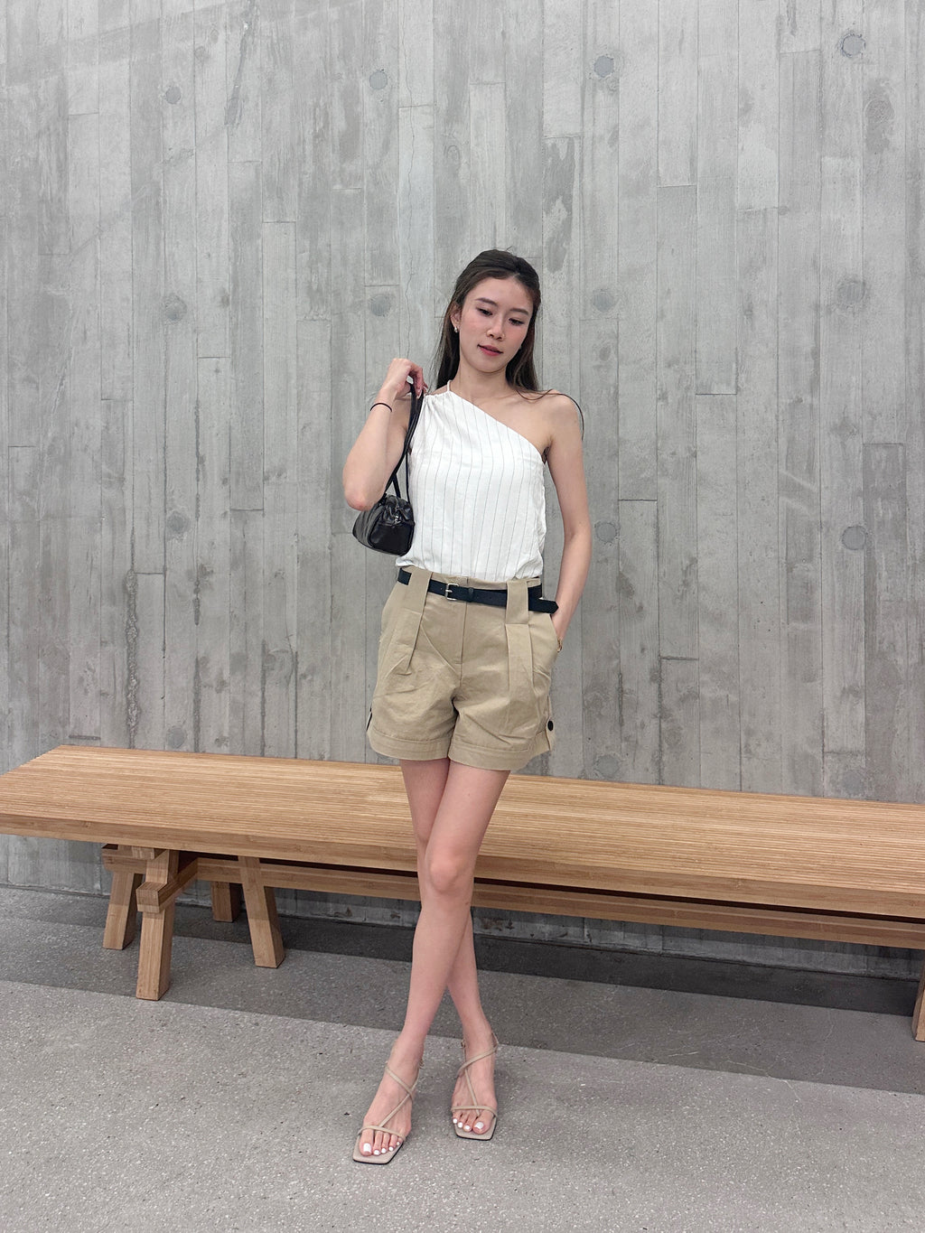 Linen Cross Shoulder Tank Top