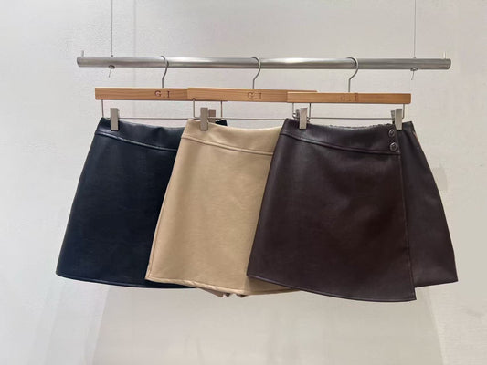 Leather Skirt Shorts