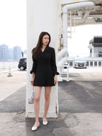 Office Blazer Dress with Pleated